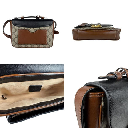 Gucci Padlock, Brown, Canvas, shoulder