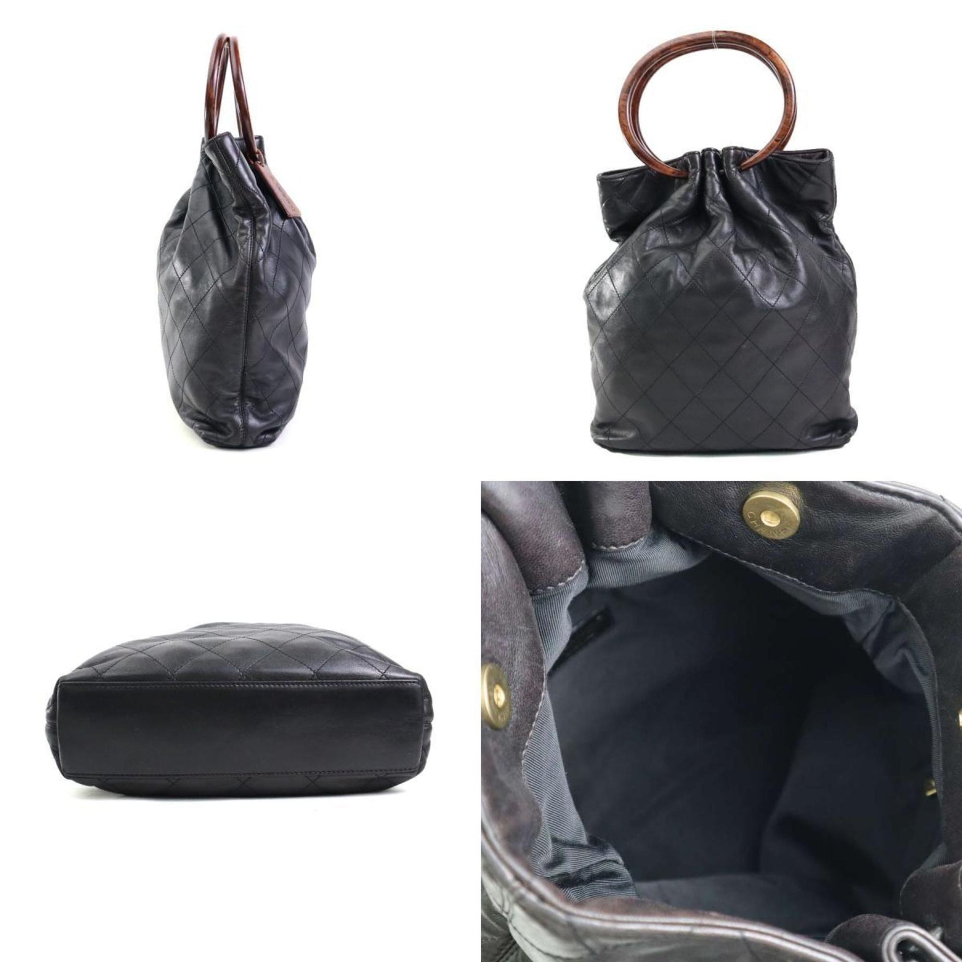 Chanel, Black, Leather, handbag