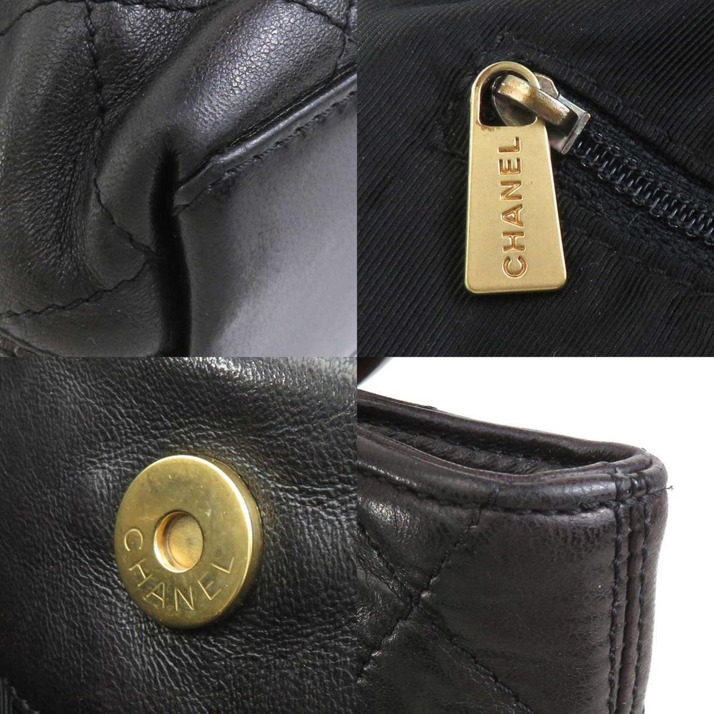 Chanel, Black, Leather, handbag