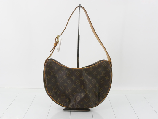 Louis Vuitton Croissant Handbag Monogram Canvas, BROWN, LEATHER, Handbag