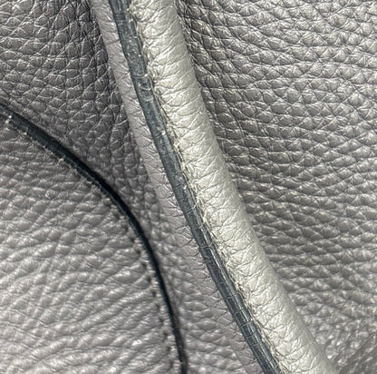 Salvatore Ferragamo Bonaria Satchel Leather, Gray, Leather, Handbag