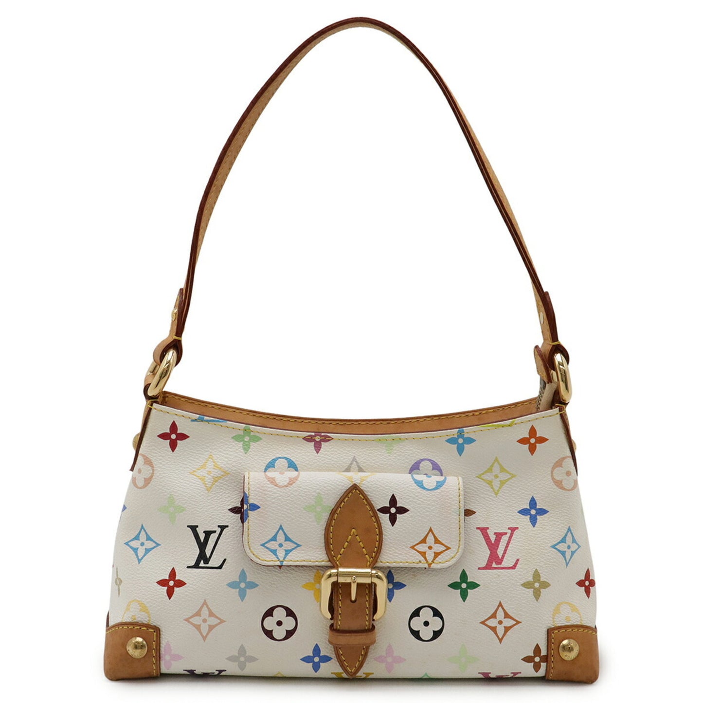 Louis Vuitton Eliza, White, Canvas, shoulder