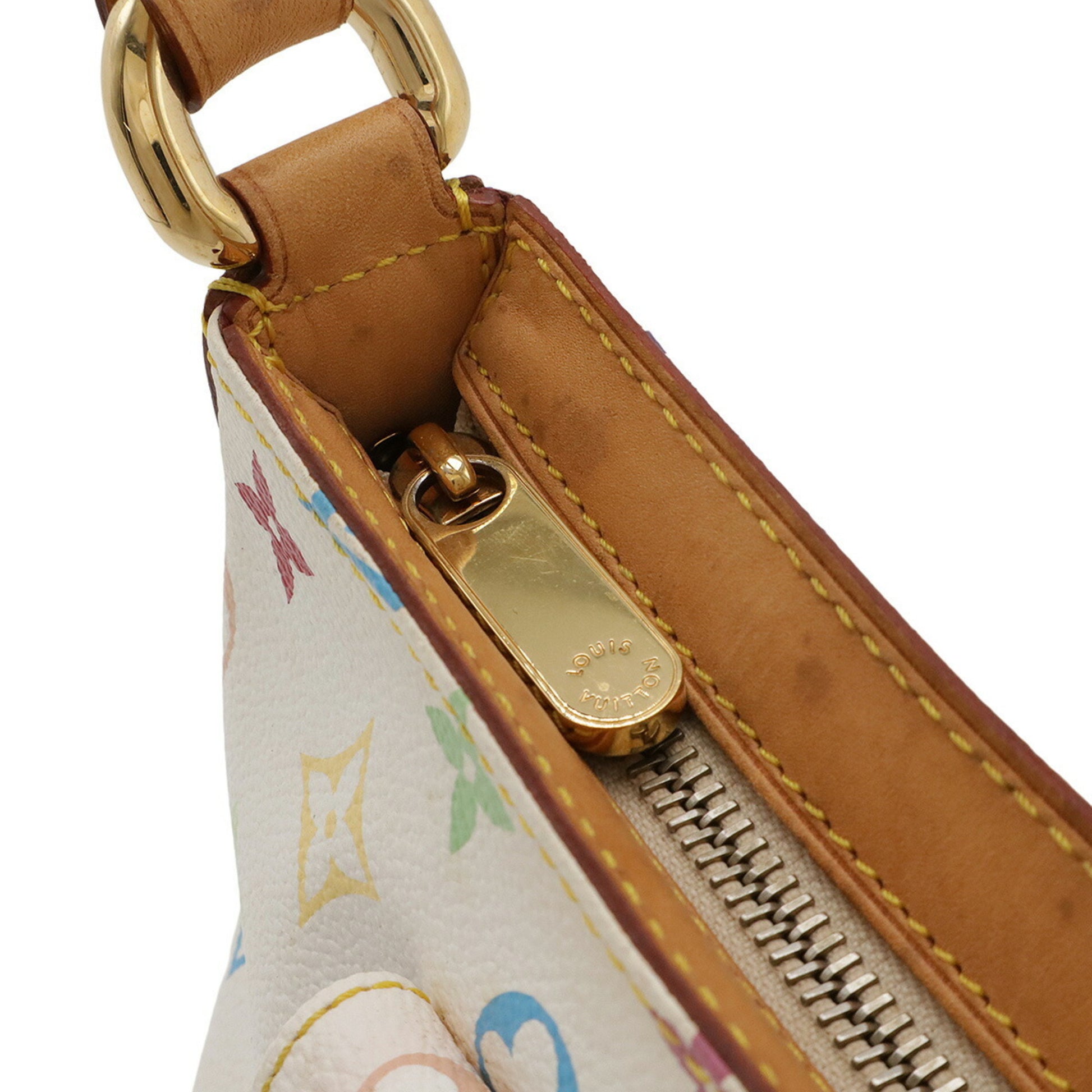 Louis Vuitton Eliza, White, Canvas, shoulder