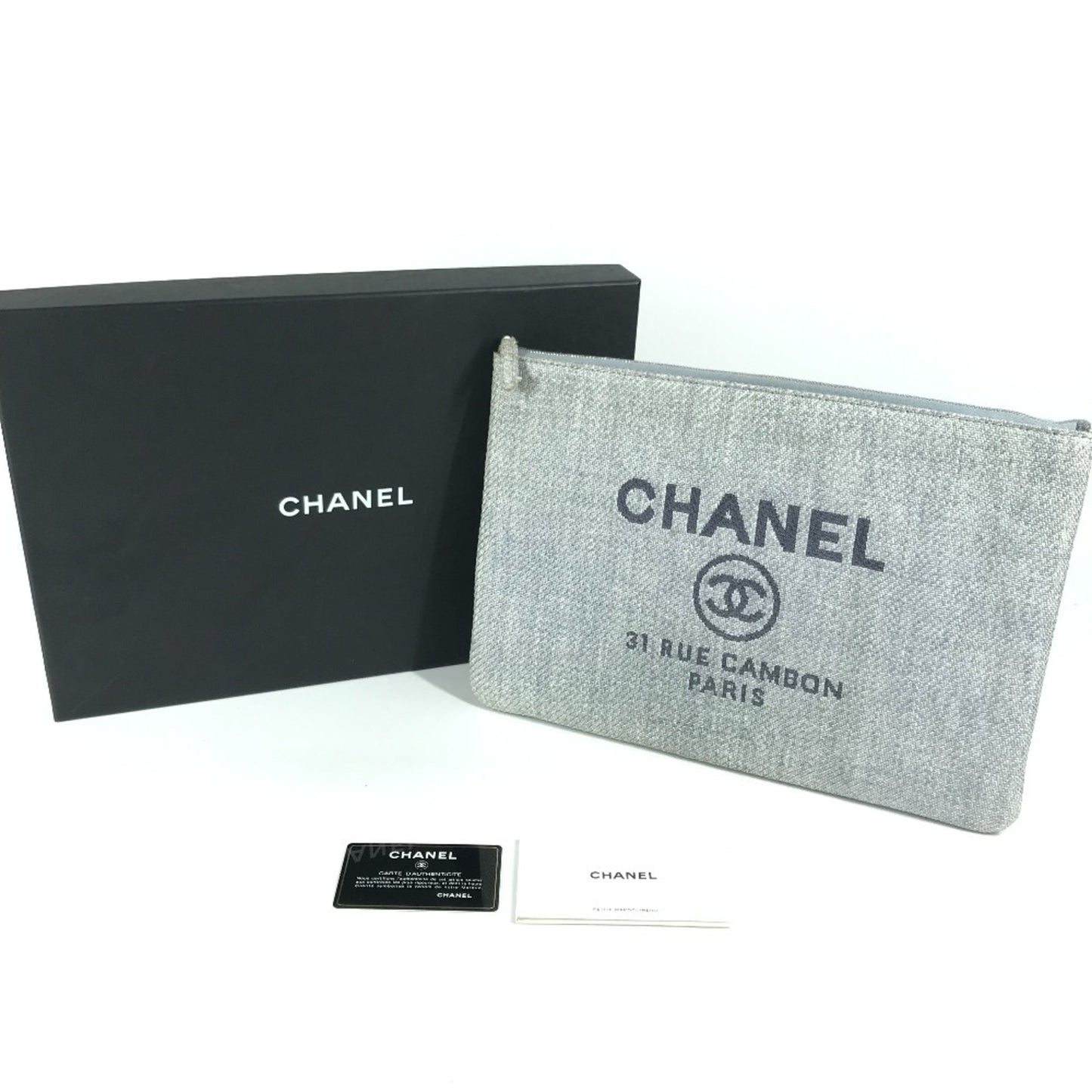 Chanel Deauville, Blue, Canvas, clutch
