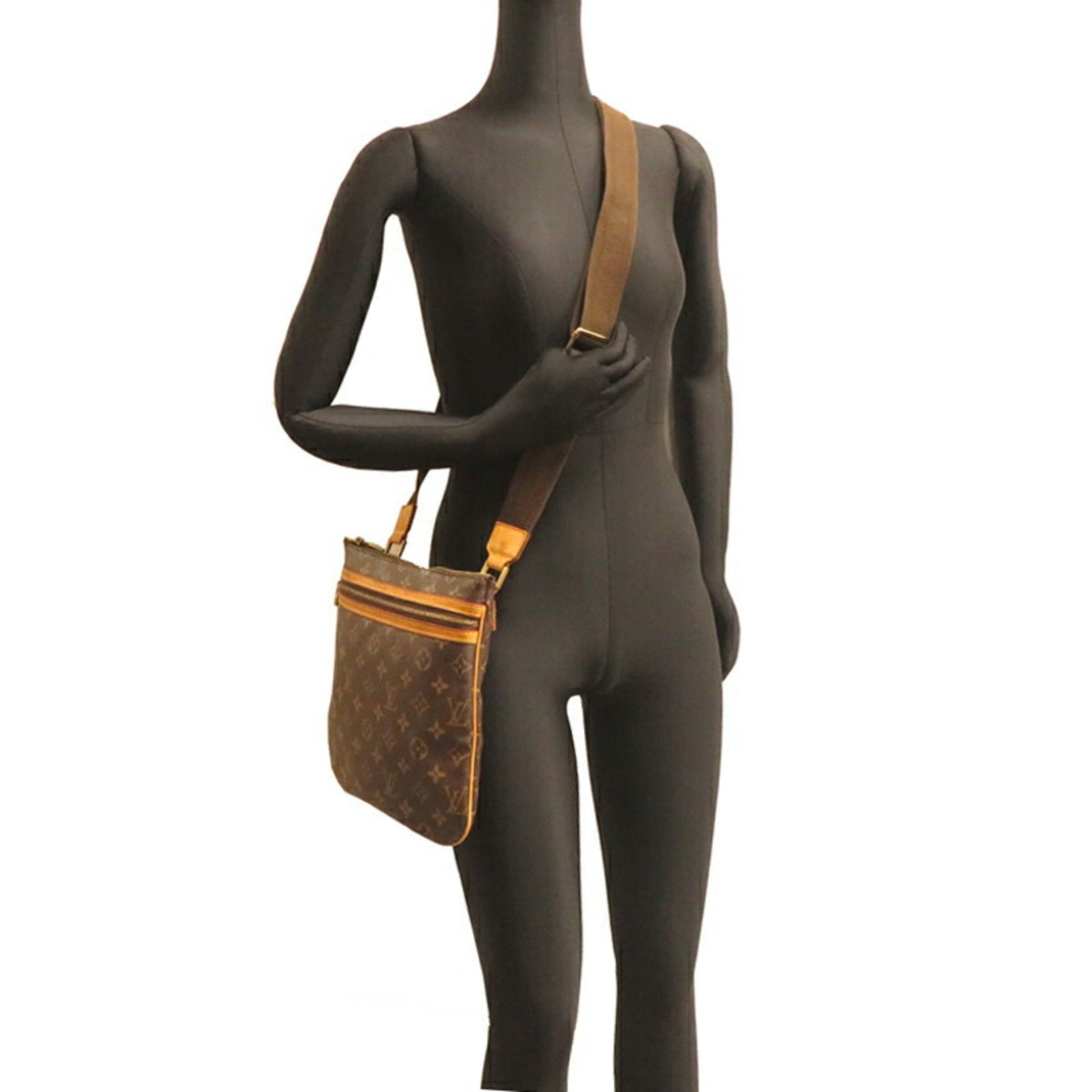Louis Vuitton Bosphore, Brown, Canvas, shoulder