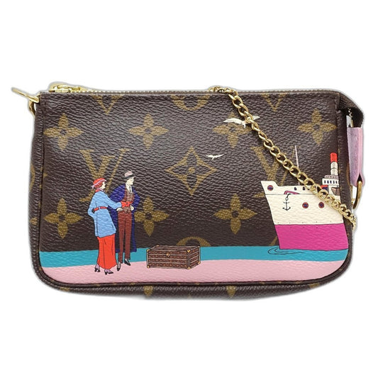 Louis Vuitton Mini Pochette Accessoires, Brown, Canvas, clutch