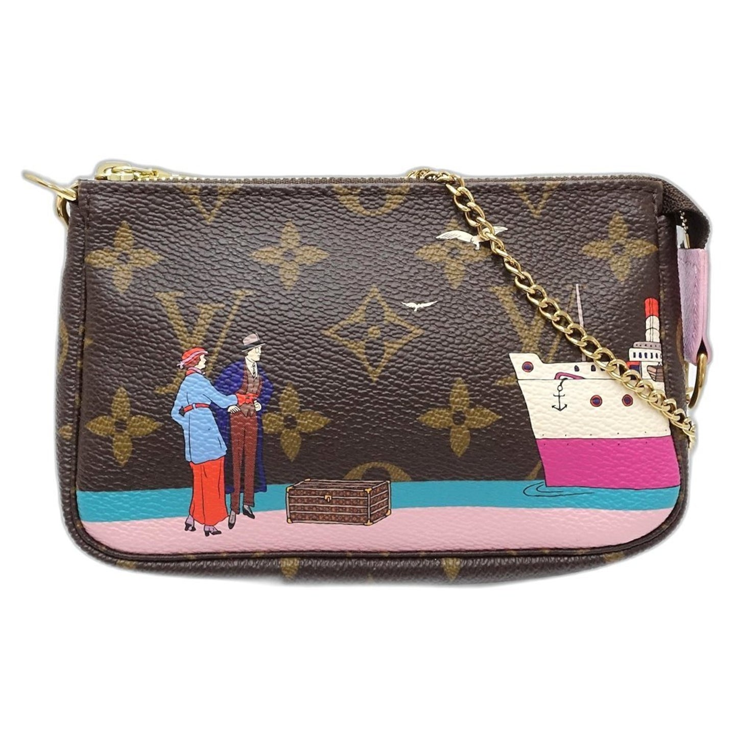 Louis Vuitton Mini Pochette Accessoires, Brown, Canvas, clutch