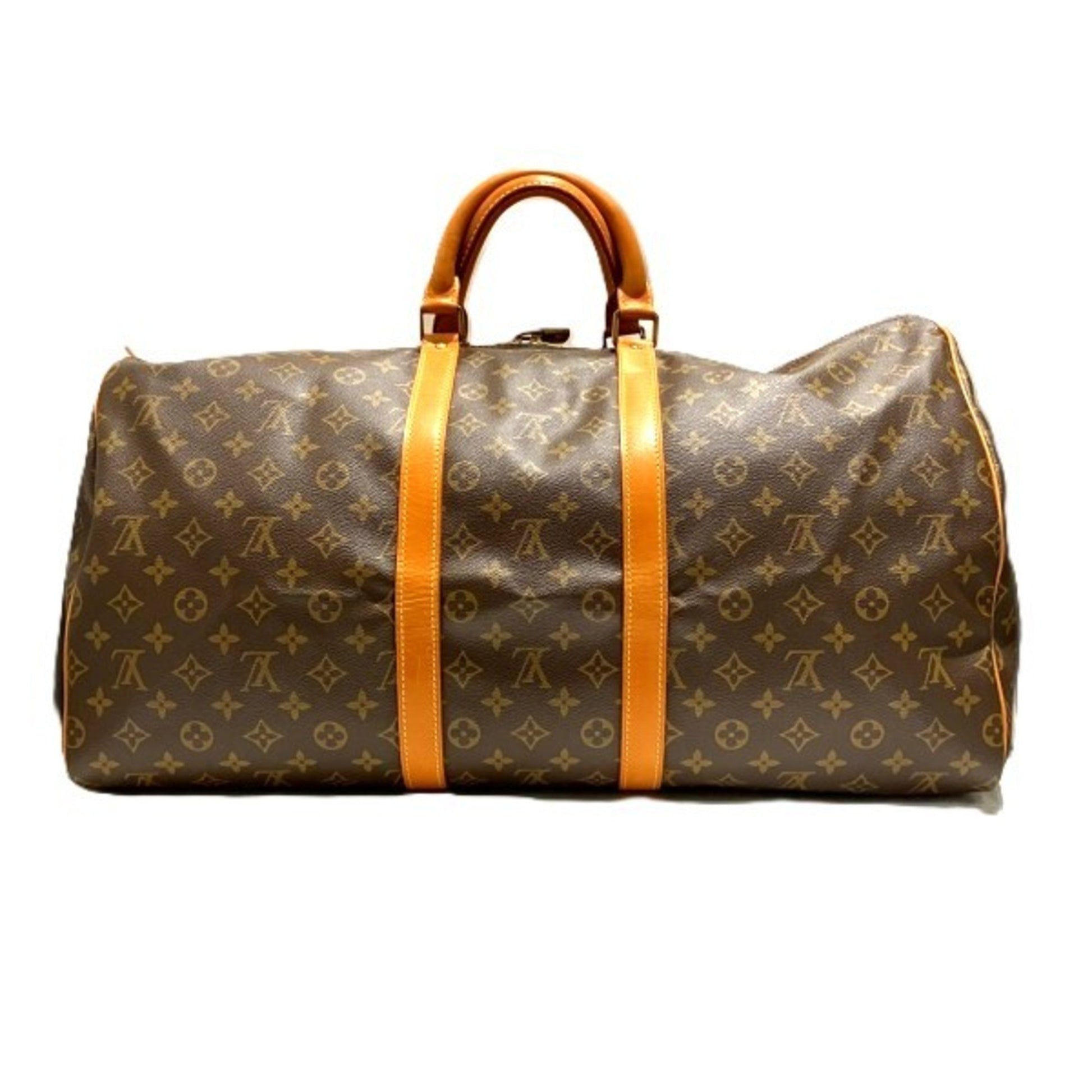 Louis Vuitton Keepall 55, Brown, Canvas, travel