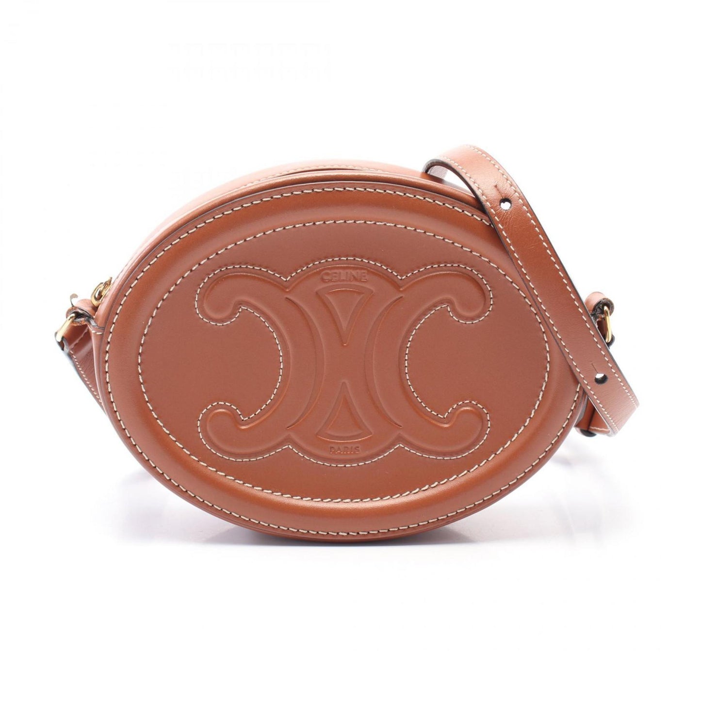 Céline Triomphe, Brown, Leather, clutch