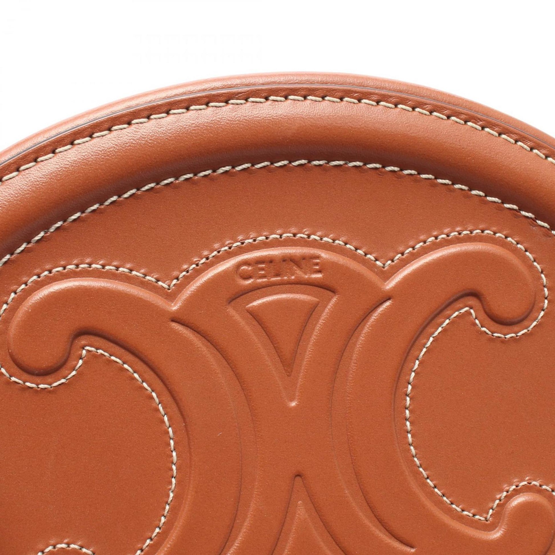 Céline Triomphe, Brown, Leather, clutch