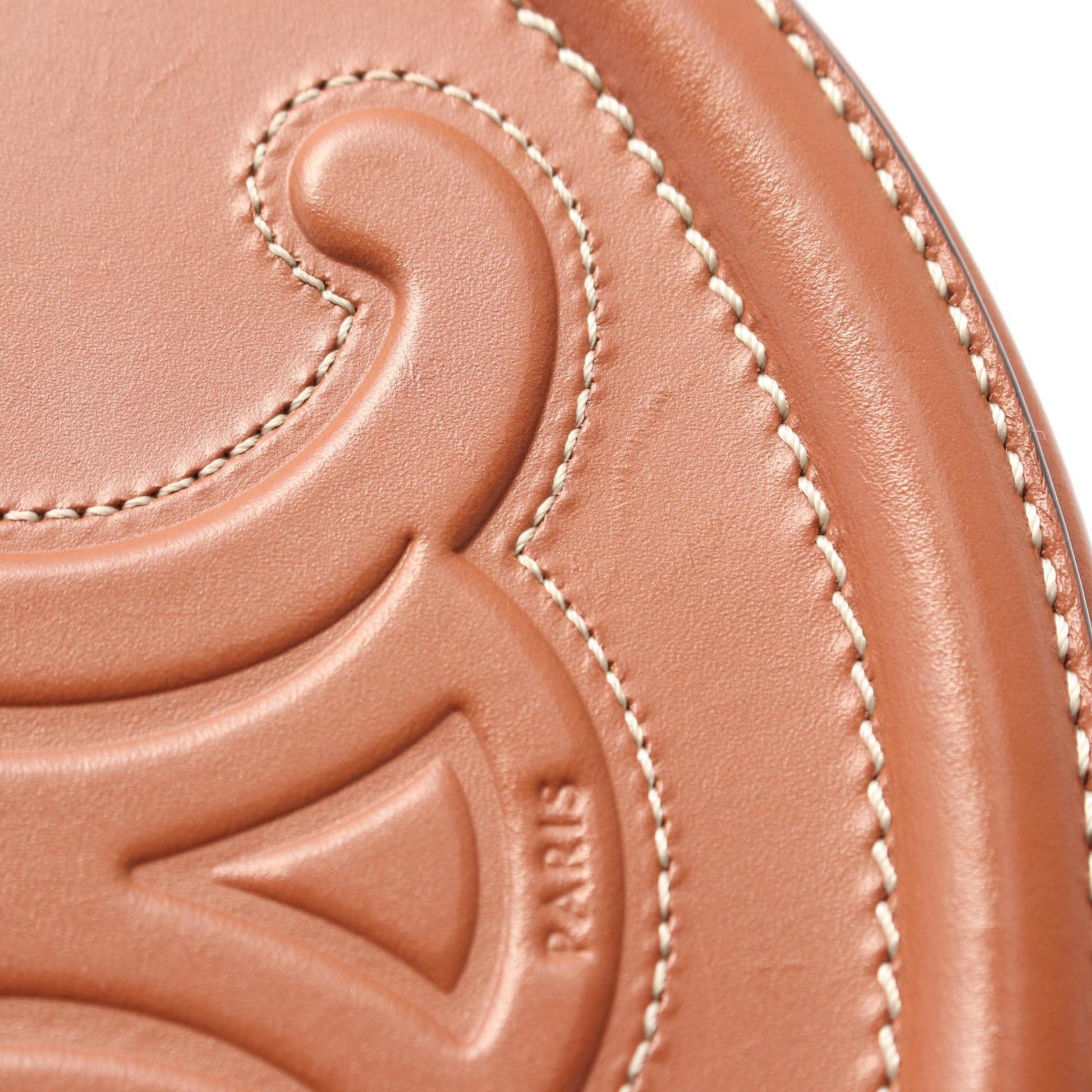 Céline Triomphe, Brown, Leather, clutch