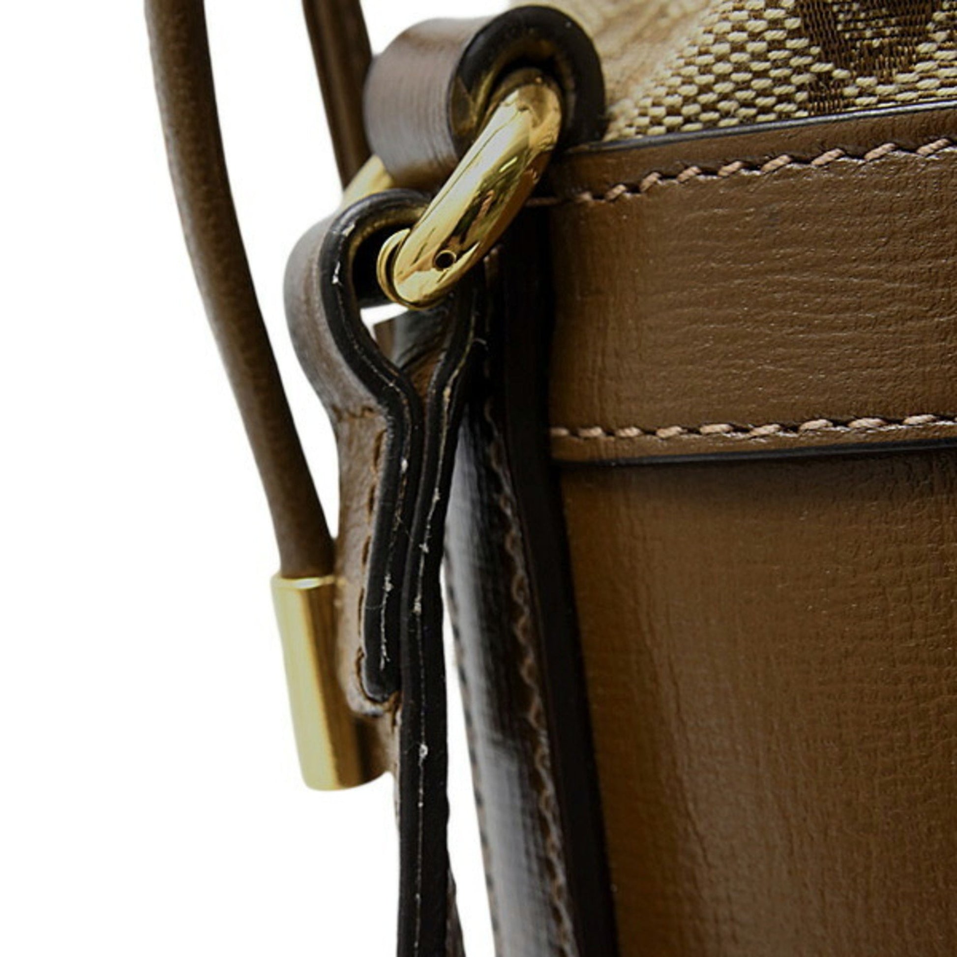 Gucci Horsebit, Brown, Canvas, shoulder