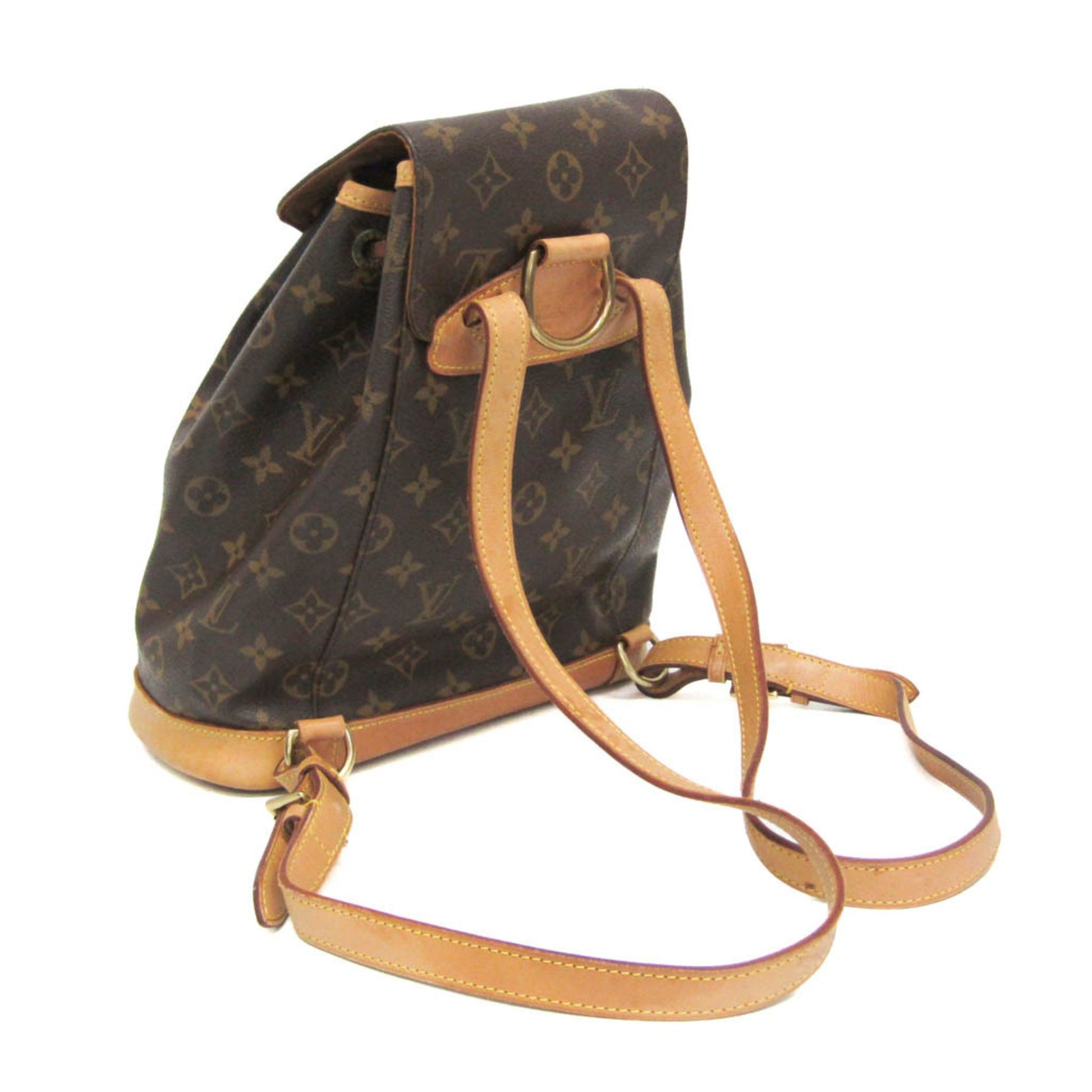 Louis Vuitton Montsouris MM, Brown, Canvas, backpack