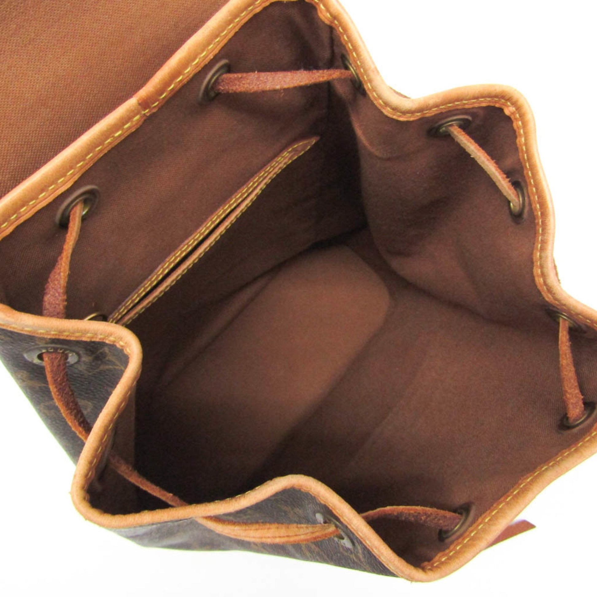 Louis Vuitton Montsouris MM, Brown, Canvas, backpack