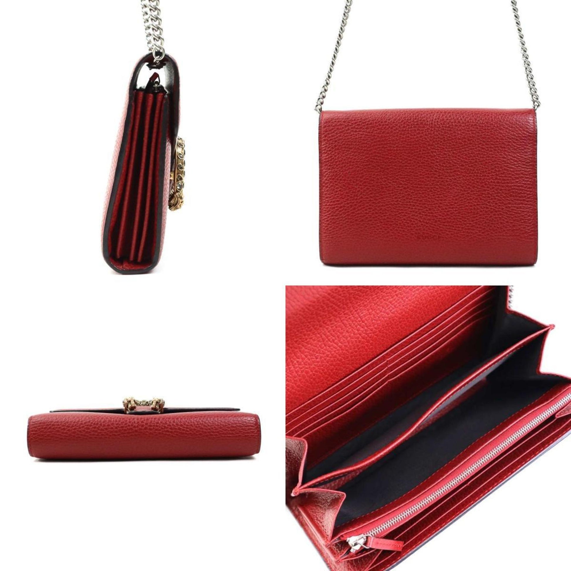 Gucci Dionysus, Red, Leather, wallet