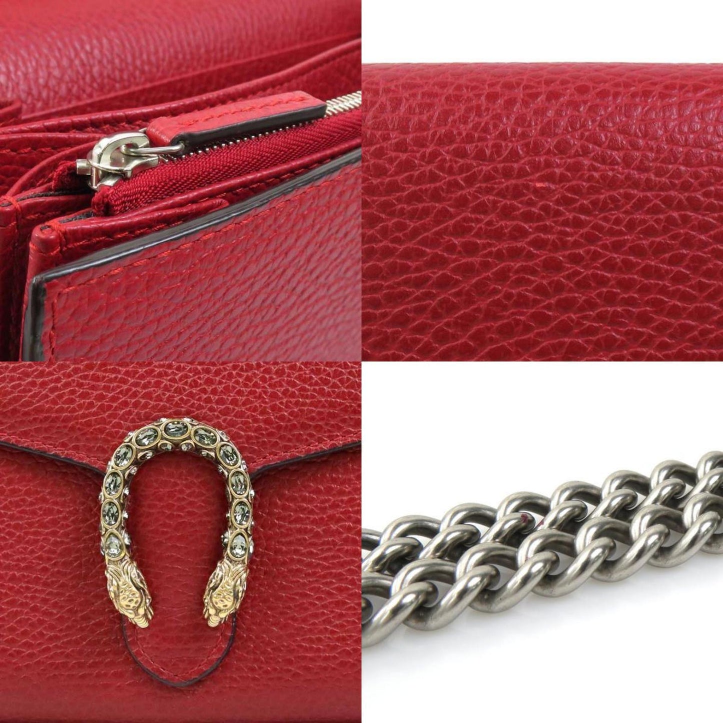 Gucci Dionysus, Red, Leather, wallet