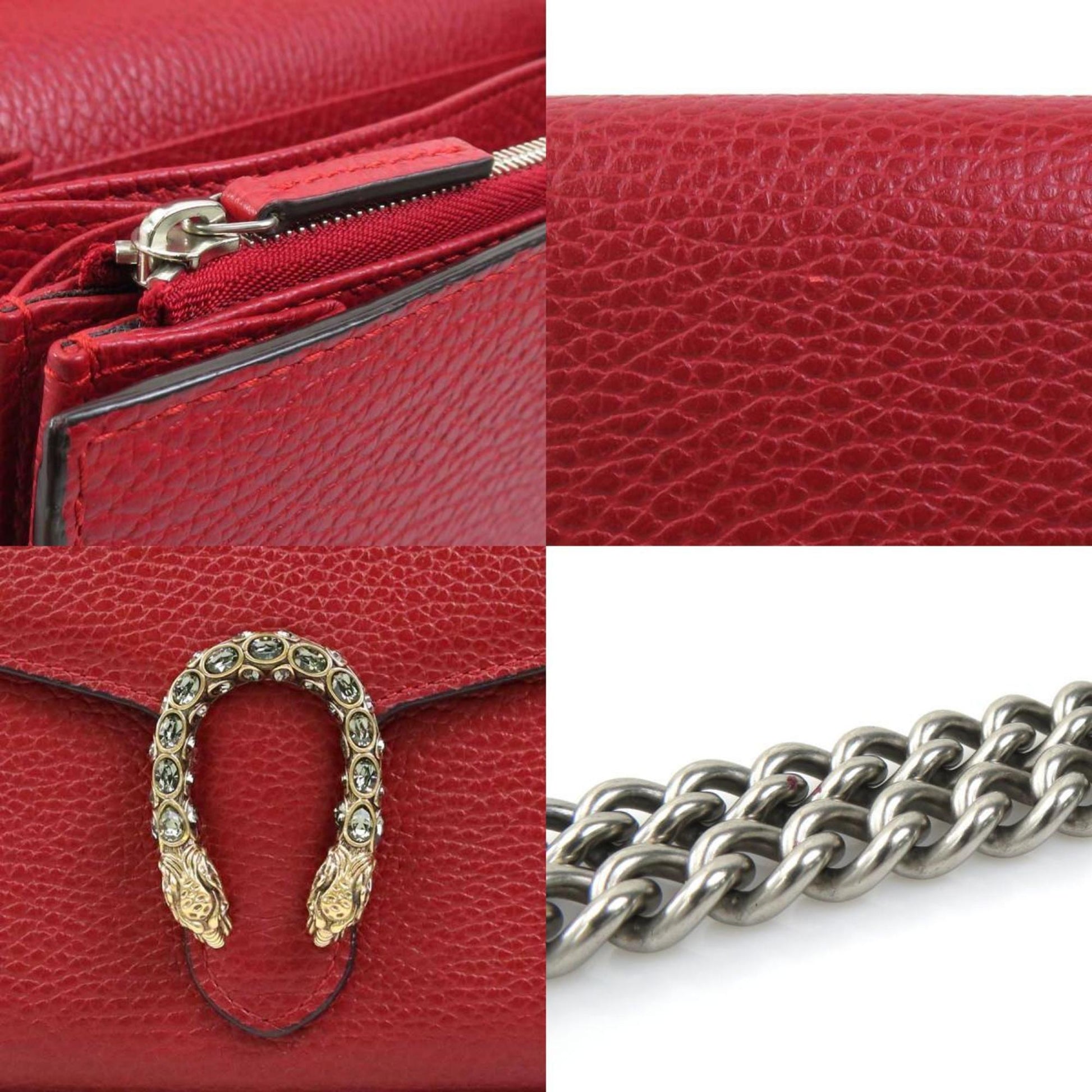 Gucci Dionysus, Red, Leather, wallet