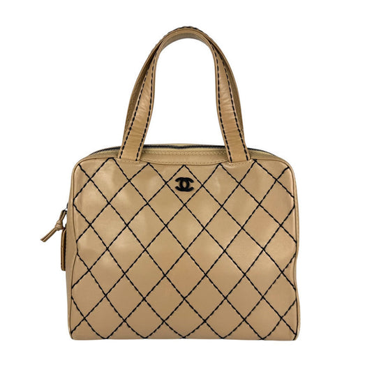 Chanel Wild stitch, Beige, Leather, handbag