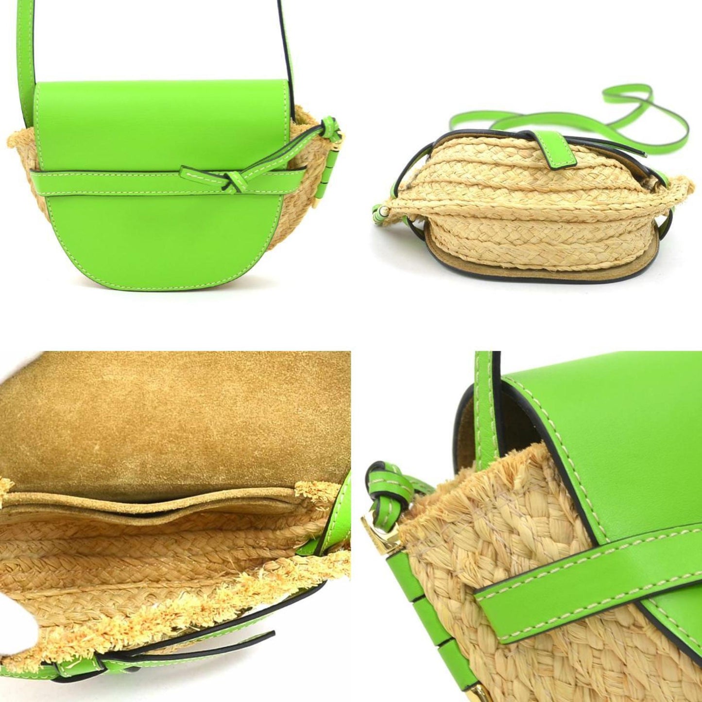 Loewe Gate, Green, Leather, shoulder