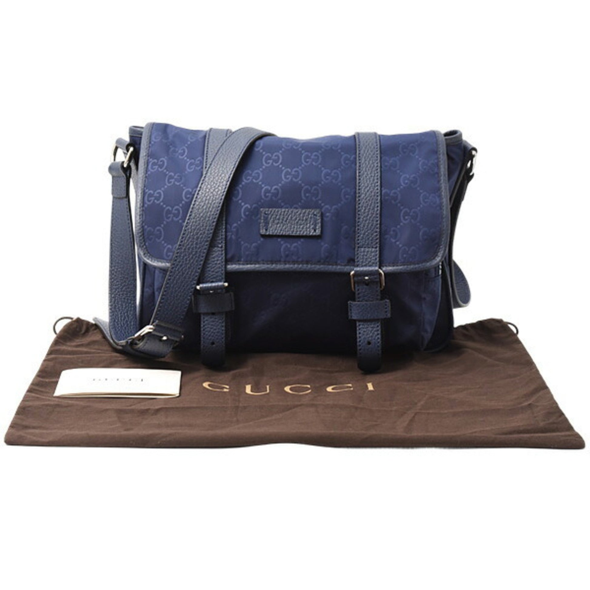 Gucci GG nylon, Navy, NYLON, shoulder