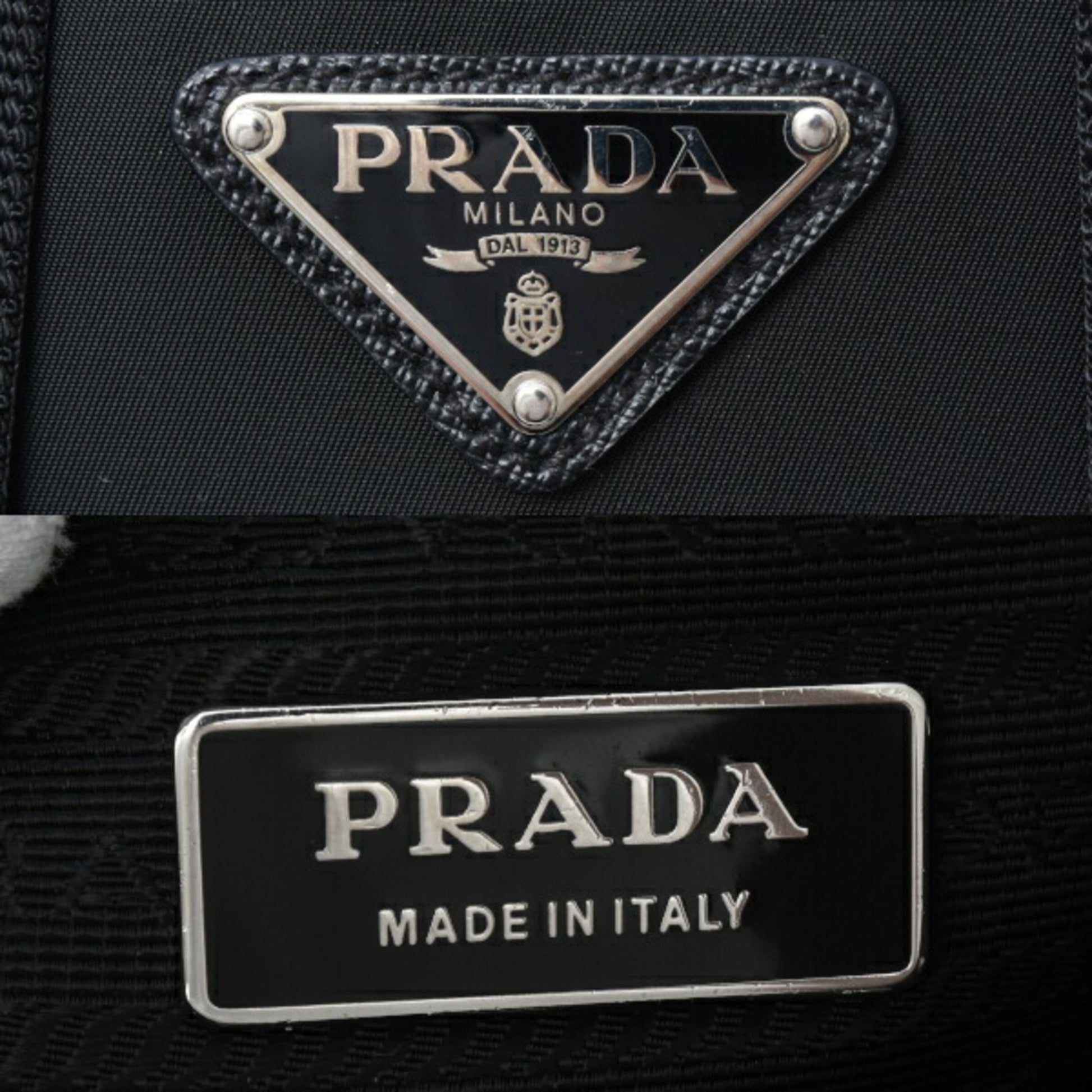 Prada Tessuto, Black, Canvas, backpack