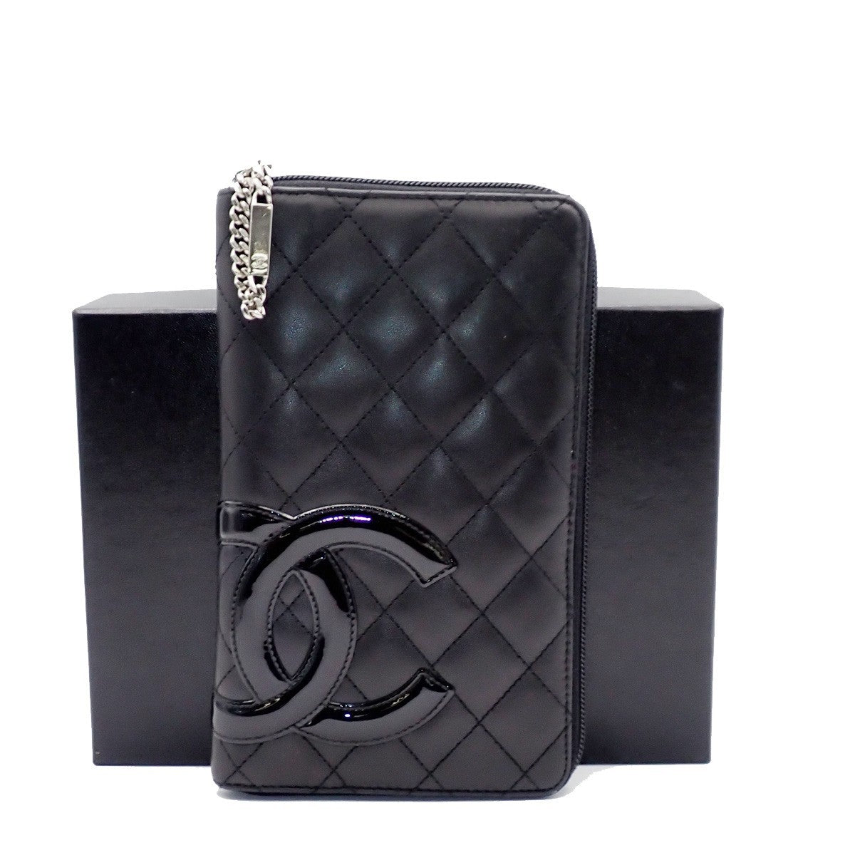 Chanel Cambon, Black, Leather, wallet