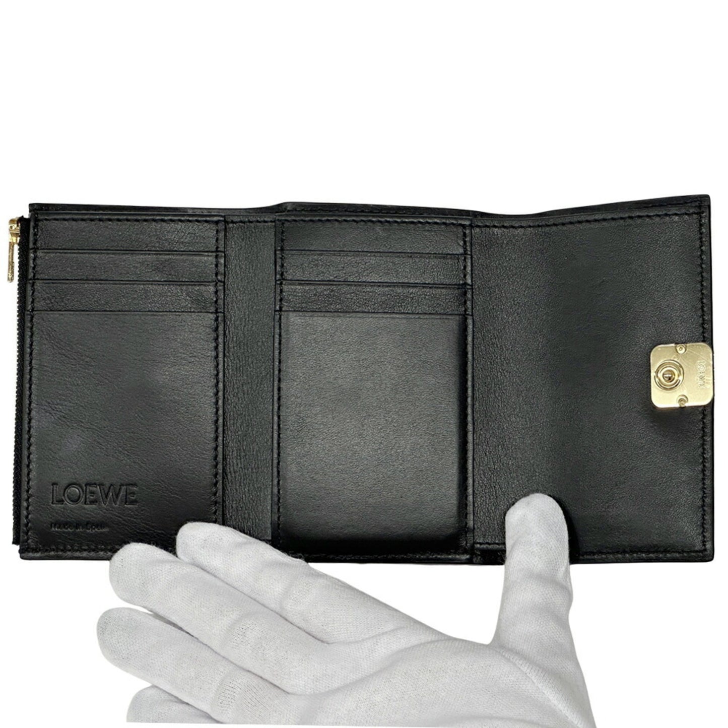 Loewe Anagram, Black, Leather, wallet