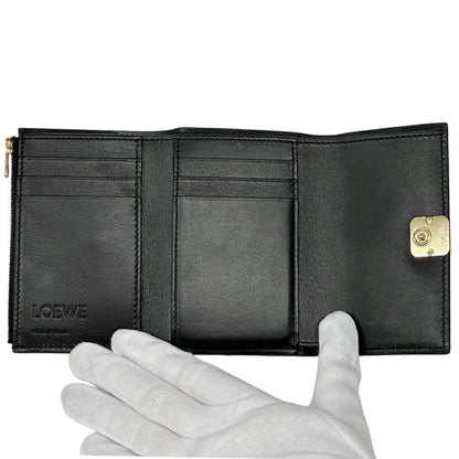 Loewe Anagram, Black, Leather, wallet