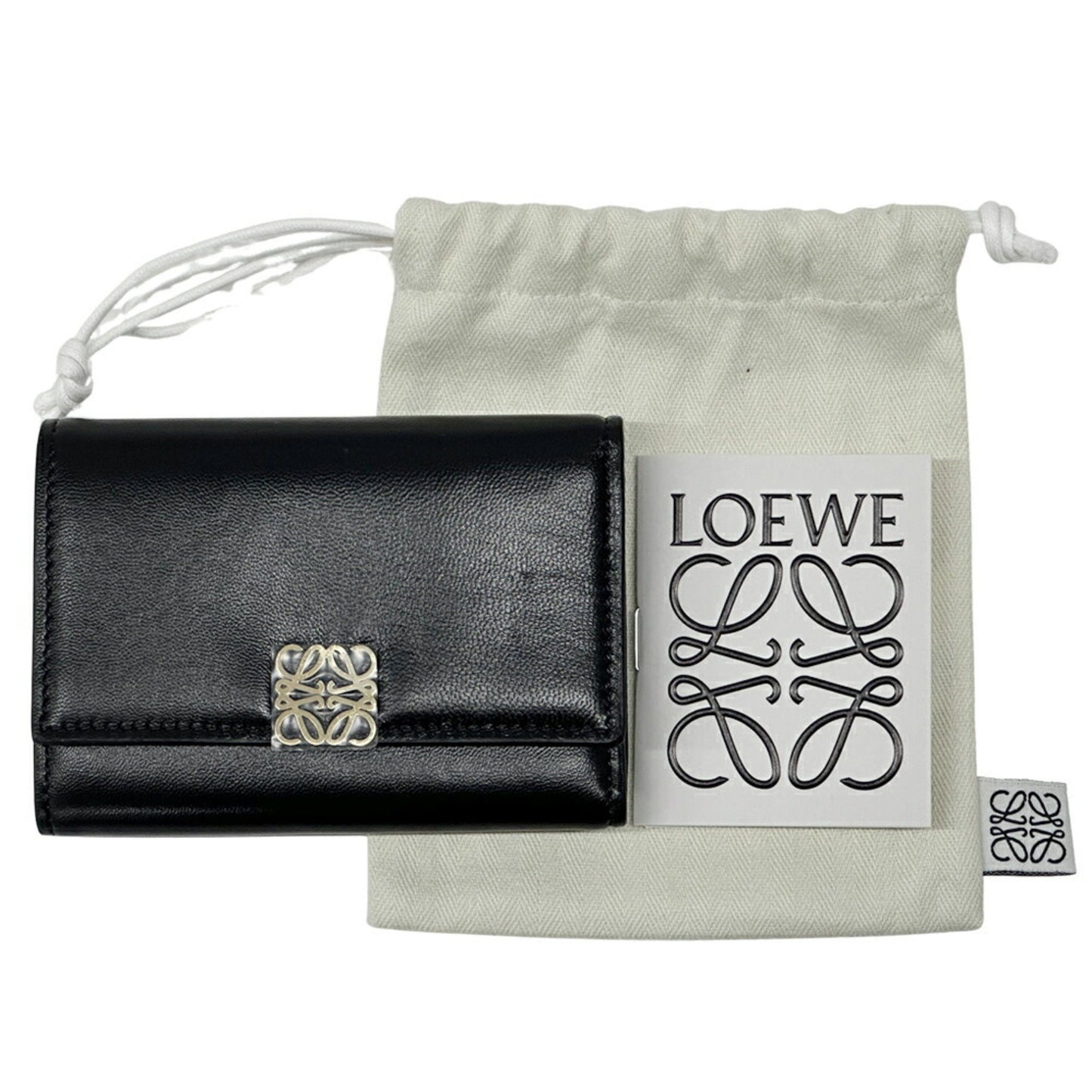 Loewe Anagram, Black, Leather, wallet