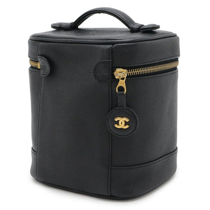 Chanel Vanity, Black, Leather, clutch