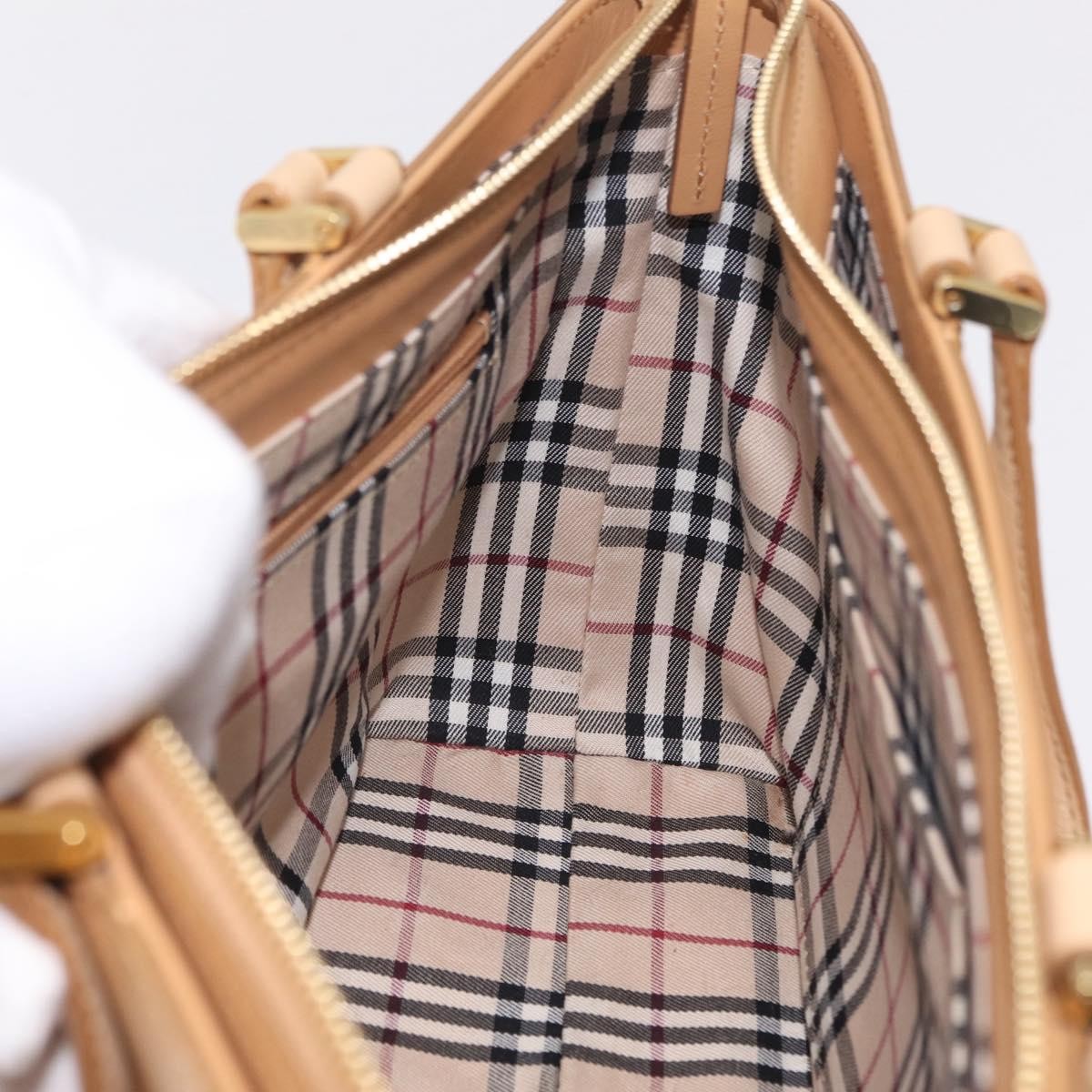 Burberry Handbag Leather, Beige, Leather, Handbag