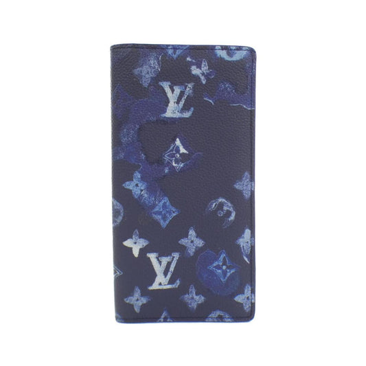 Louis Vuitton Portefeuille Brazza, Navy, Canvas, wallet
