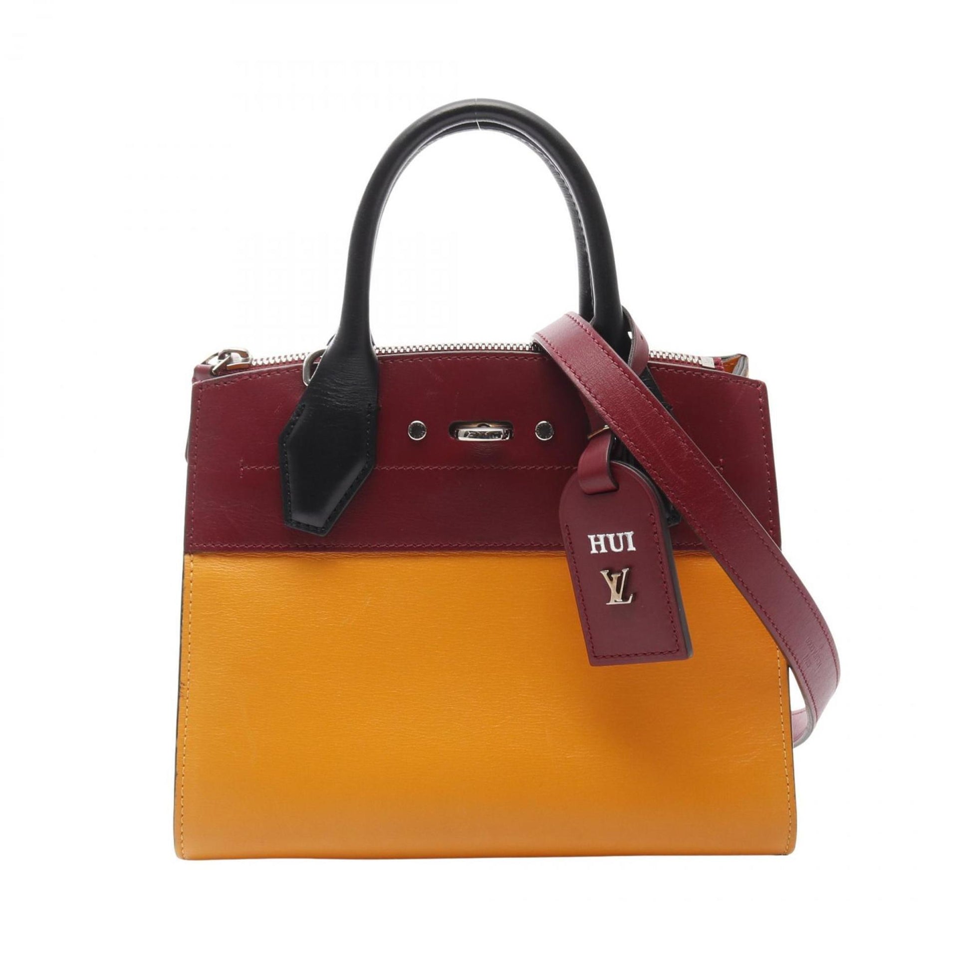 Louis Vuitton City steamer, Yellow, Leather, handbag
