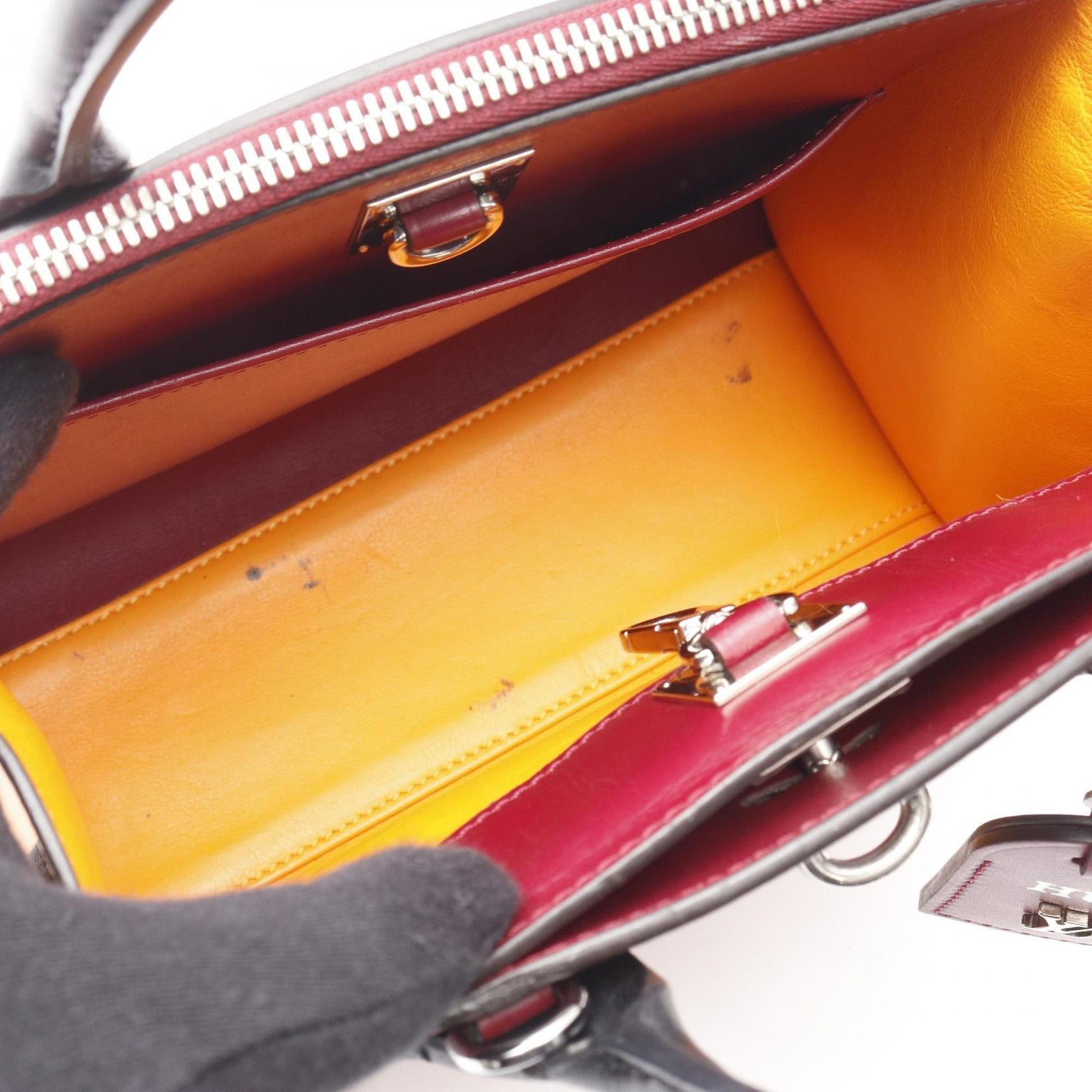 Louis Vuitton City steamer, Yellow, Leather, handbag