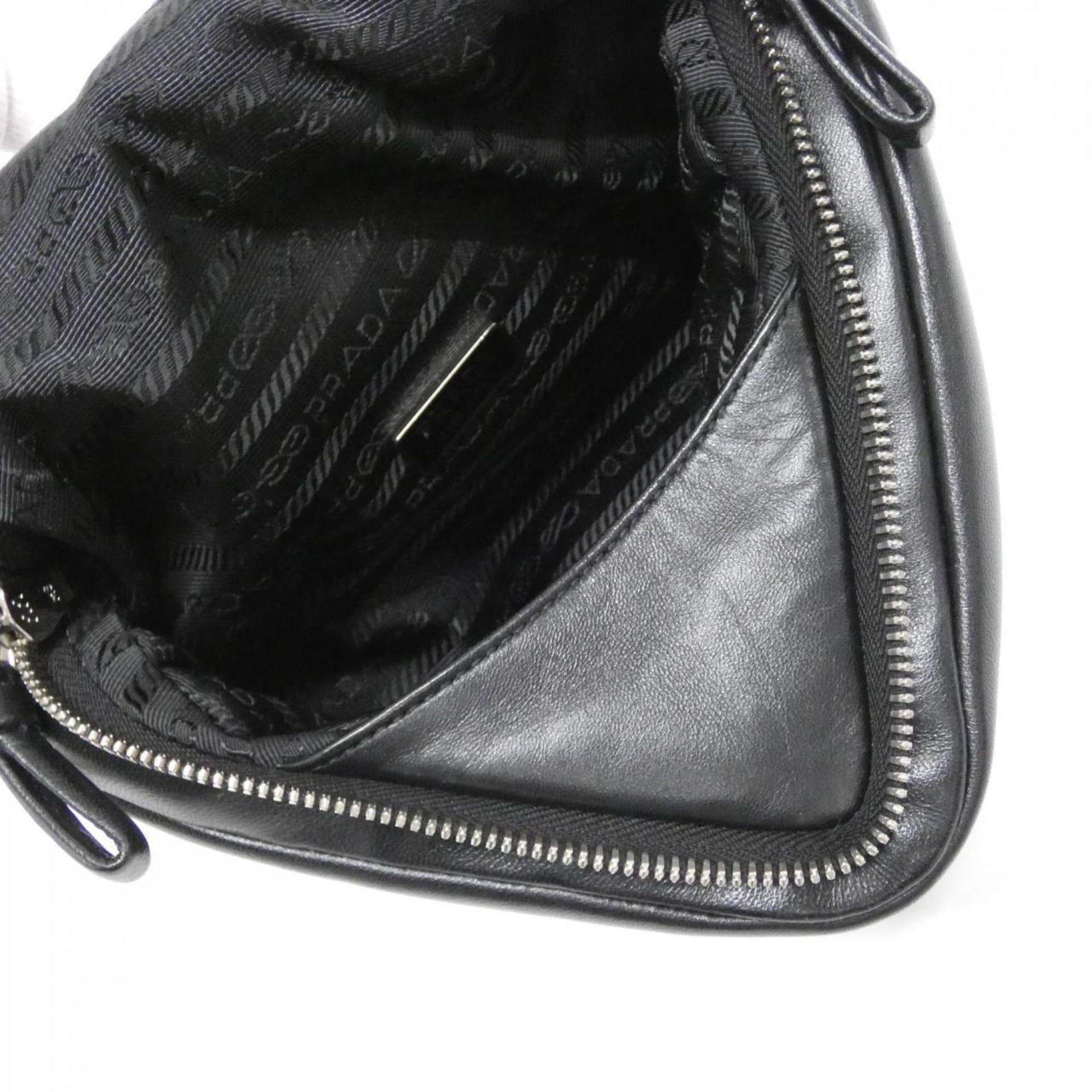 Prada, Black, Leather, handbag