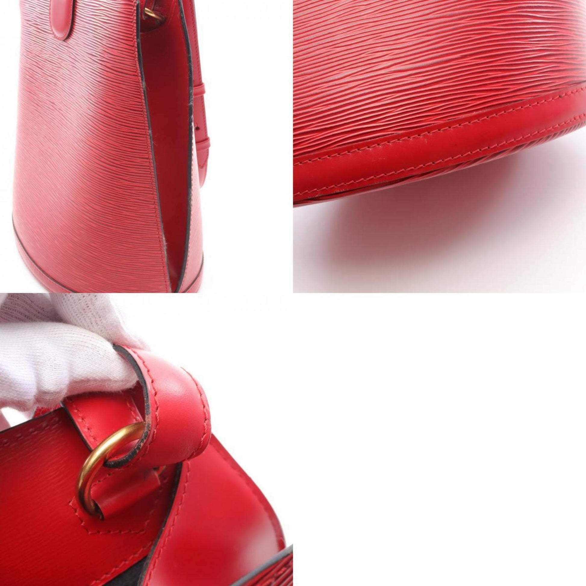 Louis Vuitton Cluny, Red, Leather, shoulder