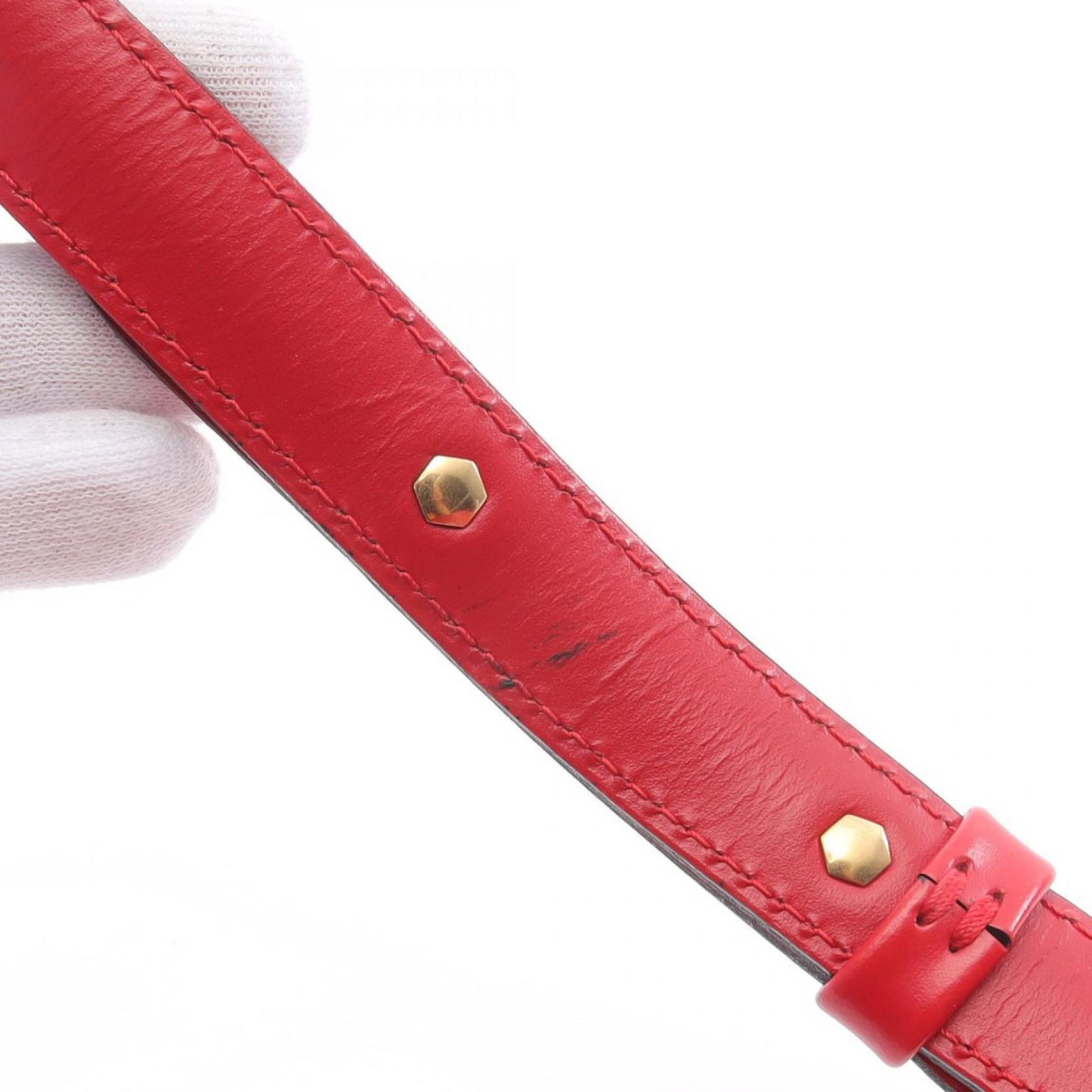 Louis Vuitton Cluny, Red, Leather, shoulder