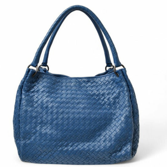 Bottega Veneta Intrecciato, Blue, Leather, tote