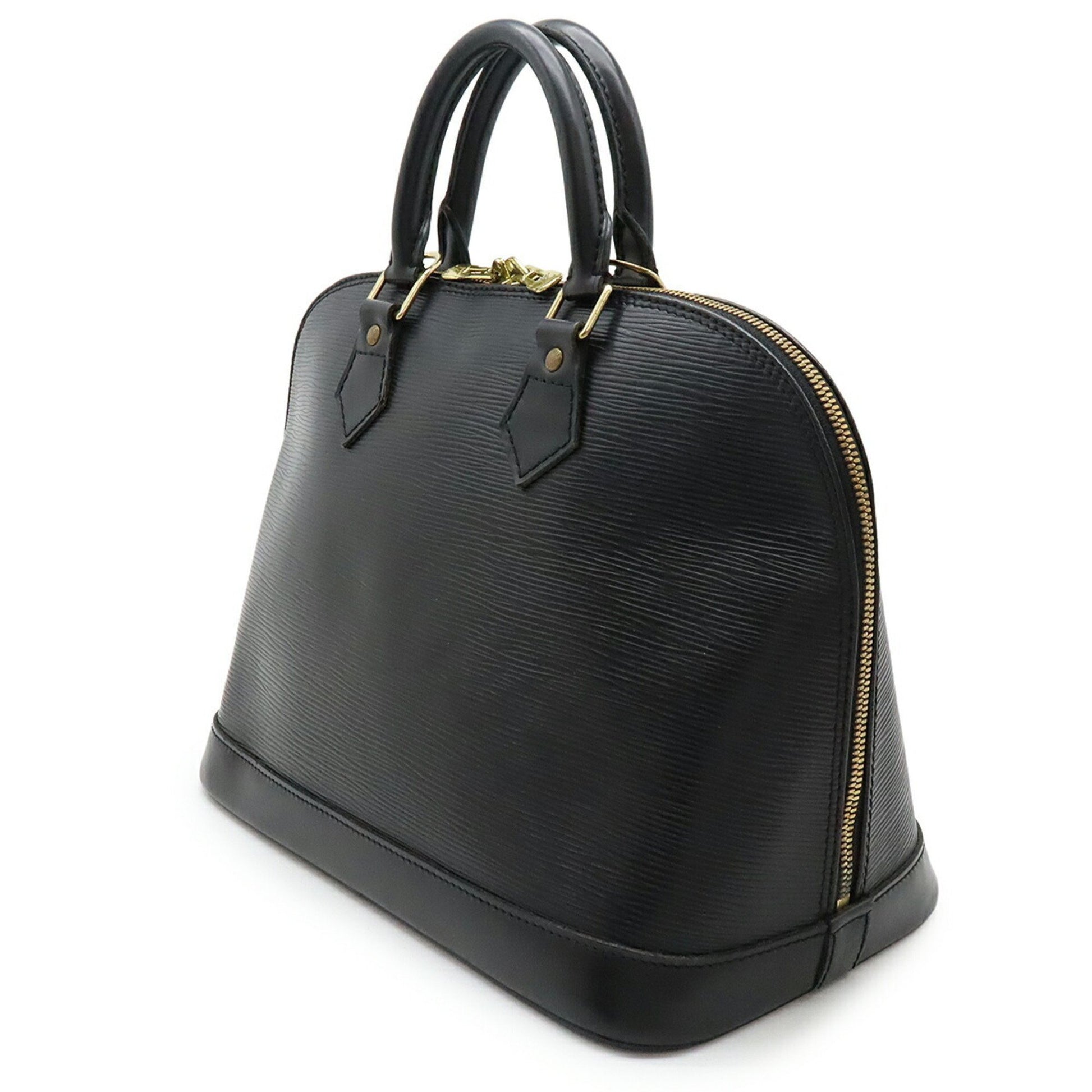 Louis Vuitton Alma, Black, Leather, handbag