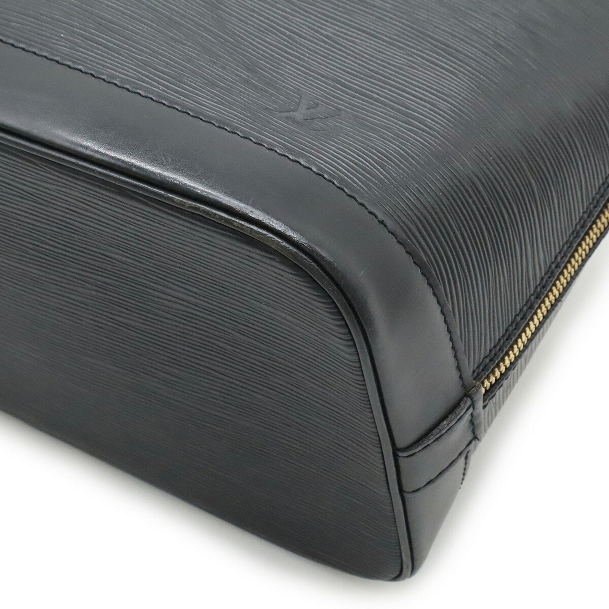 Louis Vuitton Alma, Black, Leather, handbag