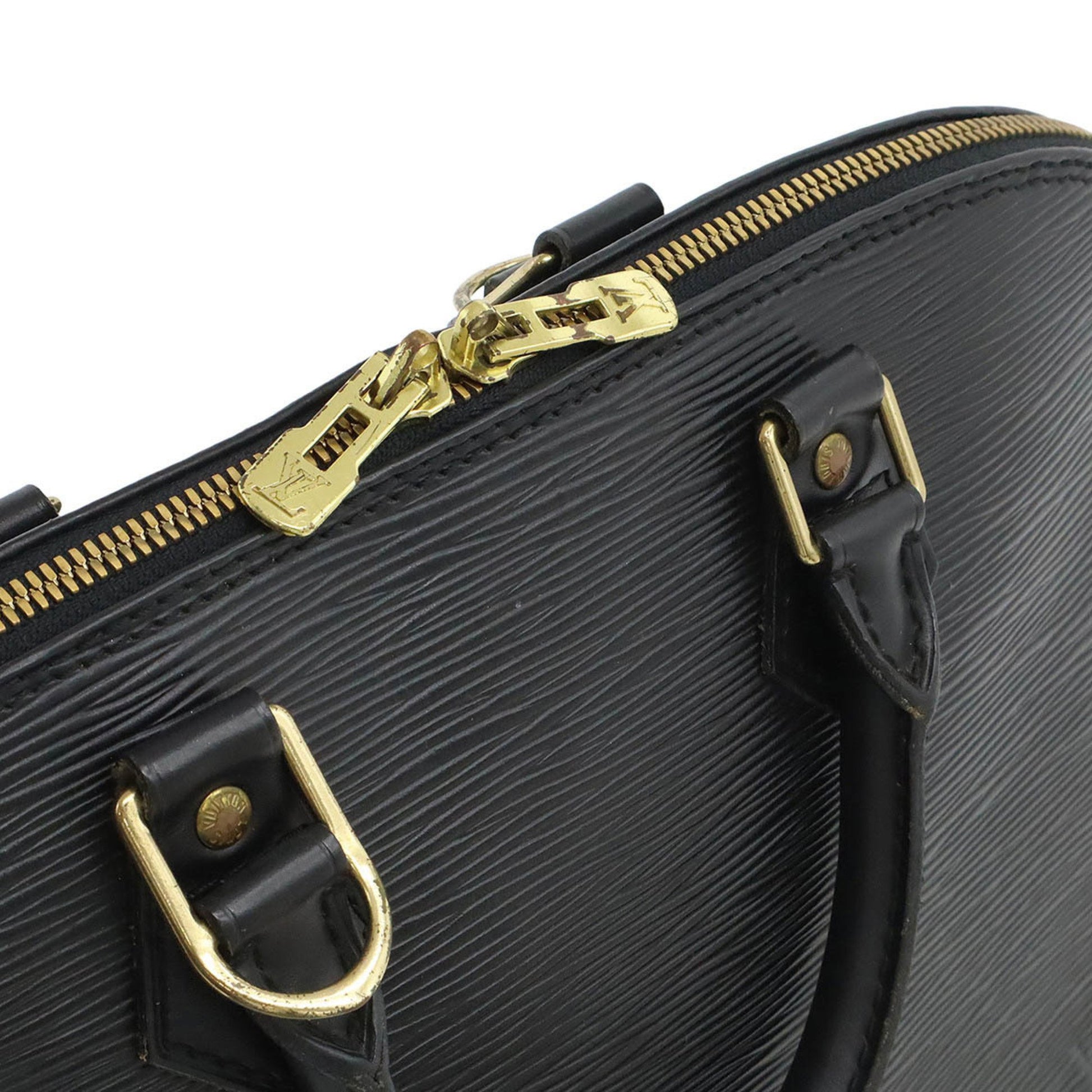 Louis Vuitton Alma, Black, Leather, handbag
