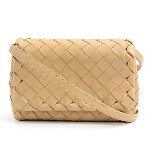 Bottega Veneta Intrecciato, Beige, Leather, shoulder
