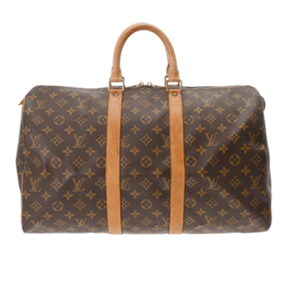 Louis Vuitton Keepall 45, Brown, Canvas, travel