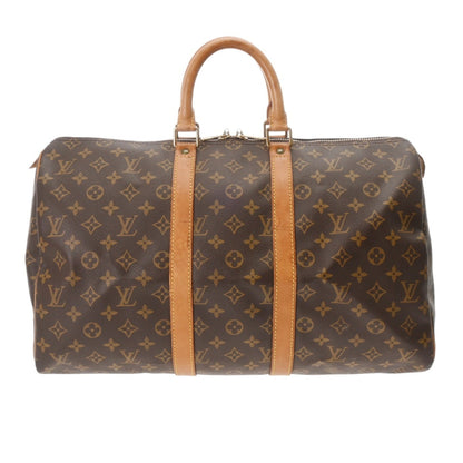 Louis Vuitton Keepall 45, Brown, Canvas, travel