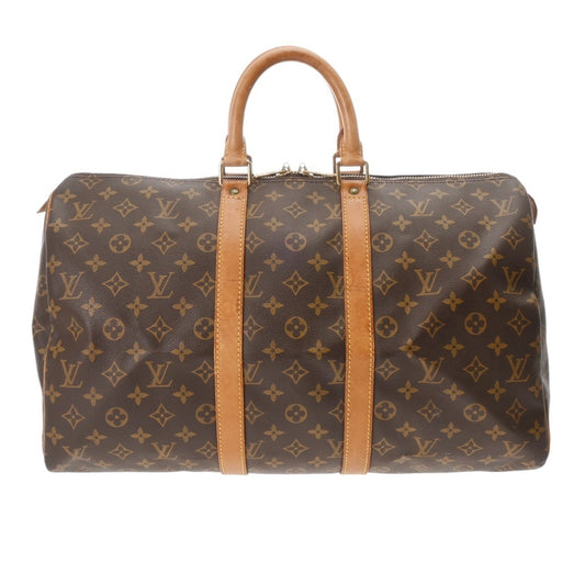 Louis Vuitton Keepall 45, Brown, Canvas, travel