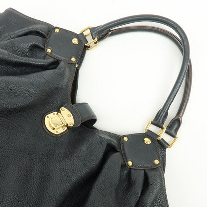 Louis Vuitton L Hobo Mahina Leather, Black, Leather, Shoulder Bag