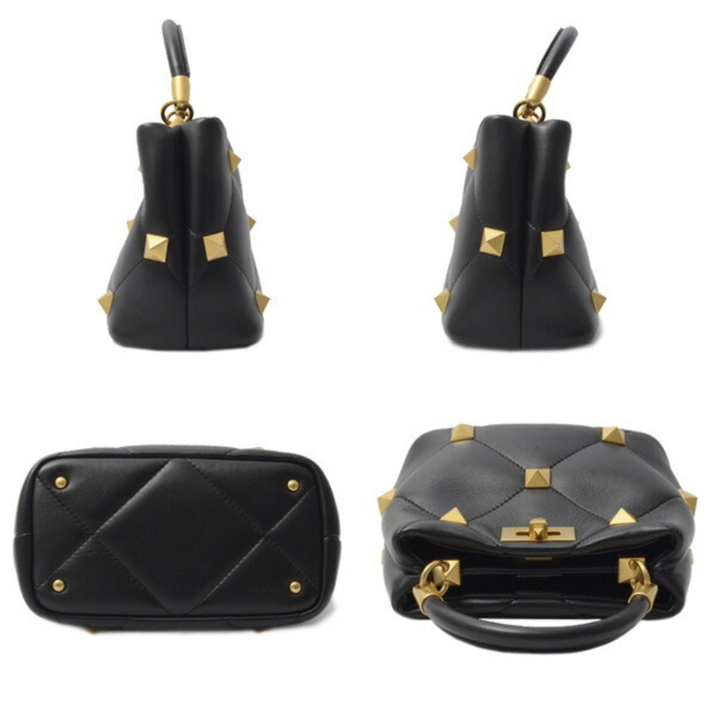 Valentino Garavani ROMAN STUD, Black, Leather, shoulder