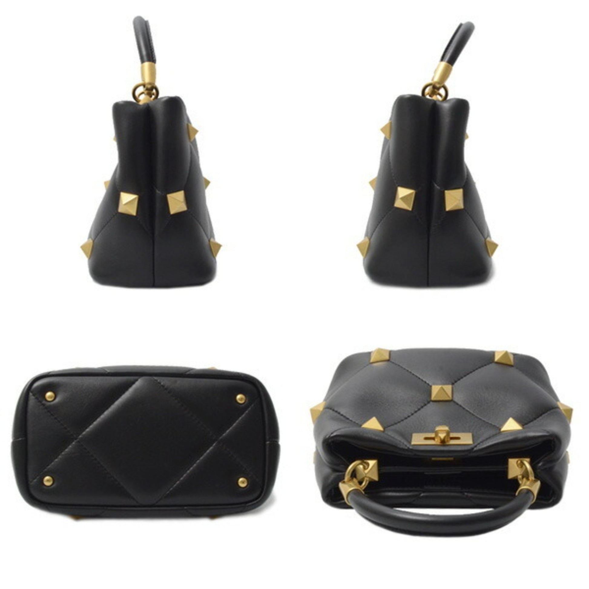 Valentino Garavani ROMAN STUD, Black, Leather, shoulder