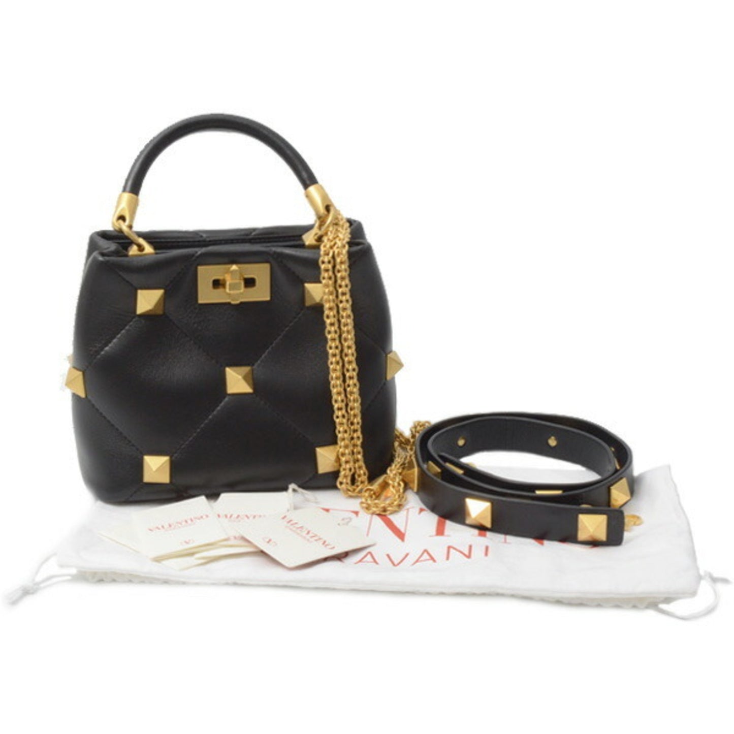 Valentino Garavani ROMAN STUD, Black, Leather, shoulder