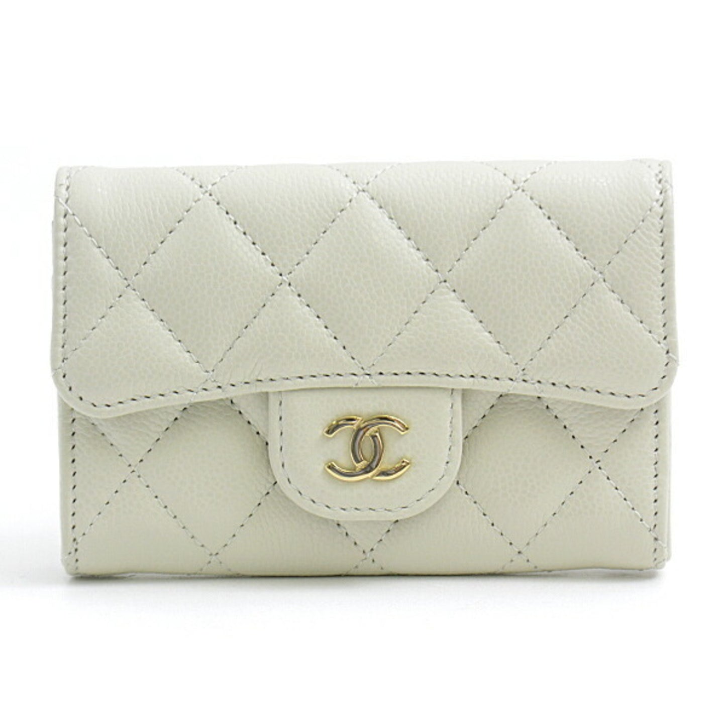 Chanel, Grey, Leather, wallet